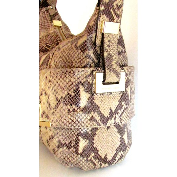 Michael Kors Beige Snake Print Shoulder Bag - Picture 10 of 13